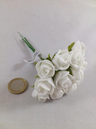 Mini rose en mousse 2 cm blanc (12 p.)